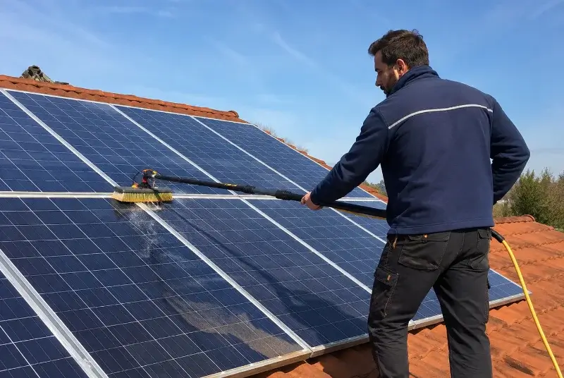Nettoyage et entretien de panneaux solaires à Godewaersvelde